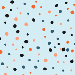 Trendy abstract background. Colorful Doodle dot pattern. Abstract spots. Background of Art bubbles, PNG.