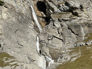 Aua dil Mer Waterfalls or Aua dil Mer Wasserfall (Wasserfälle Aua da Fluaz oder Panixer Fall) over...