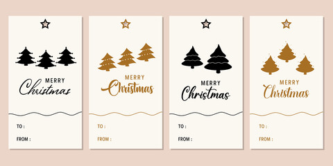 Merry Christmas tags set. Christmas printable gift tags.