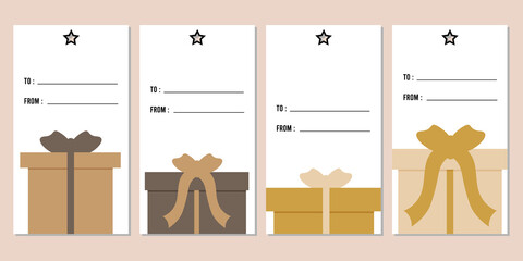 Merry Christmas tags set. Christmas printable gift tags.