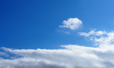 流れるような雲と青空　背景素材