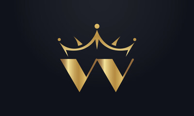 king crown logo design vector and extra bold queen symbol