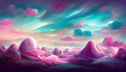 Pastel colored landscape