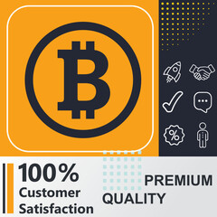 Bitcoin icon graphic element. Modern design.