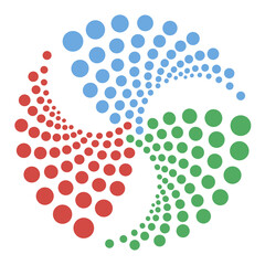 Circle Dotted Colorful Icon Isolated on White Background.