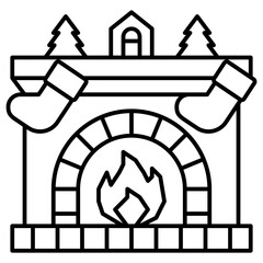 fireplace outline icon
