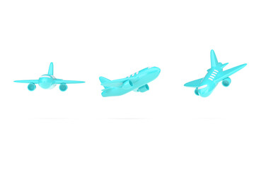 Set 3D Airplane. 3D Illustration