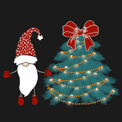 christmas tree with santa claus