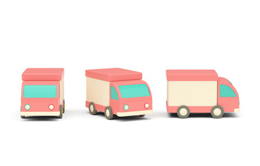 Set Delivery Truck. 3D render