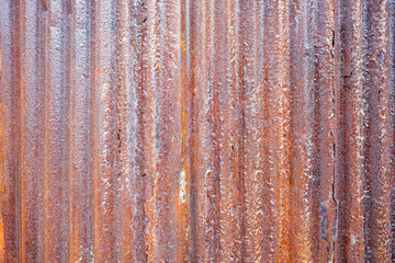 Red Rusty Zinc Wall Texture for Background.