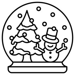 snow globe outline icon