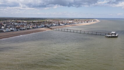 Deal Pier Kent UK Aerial of Town and seafront 