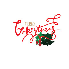Merry Christmas sign. Hand lettering for your design