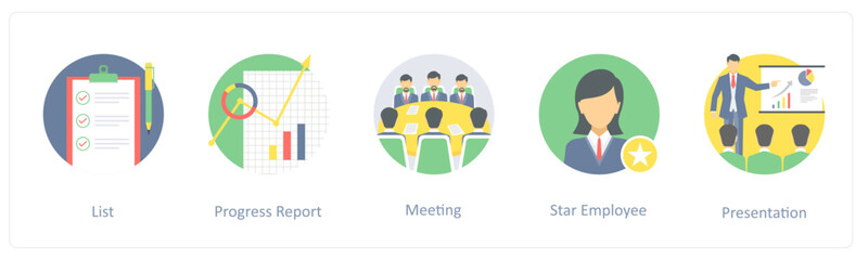 list, progress report, meeting