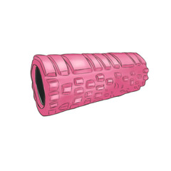 pink massage roll for myofascial massage for yoga for fitness and sports, for warming up and for relaxing muscles for influencing trigger zones