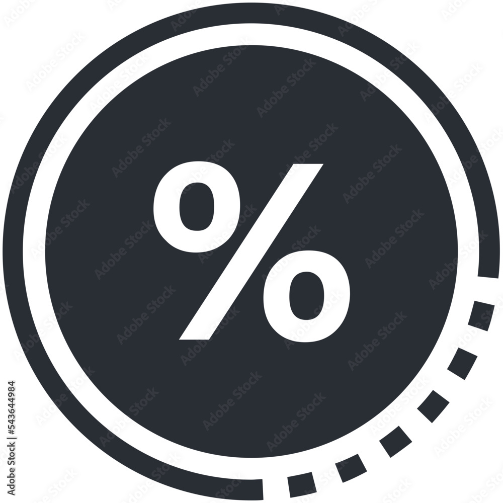 Wall mural percentage vector icon