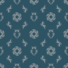 Vector seamless pattern with decorative climbing flowers.
