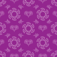 Damask seamless pattern for design, vector Illustration.
