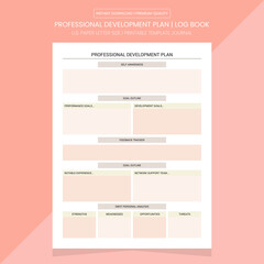 Professional Development Plan | Self Development Journal Printable Template