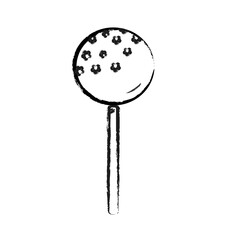 Candy of sweet doodle. Lollipop with confetti in sketch style isolated on white background. For design stickers, menu, candy shop. PNG, transparency.