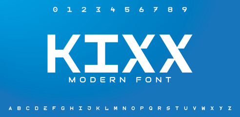 Tech font for logo design. fonts Vector alphabet with two set of letters.