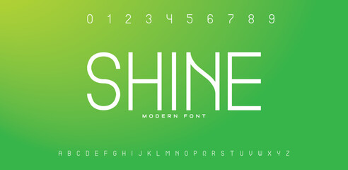 Line modern tech font. Typography line fonts for technology, digital and sport logo design. Vector illustration