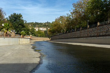 The Genil river flowing through the city of Granada