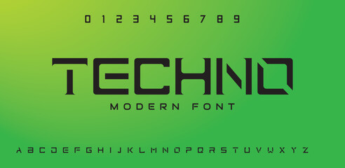 Modern minimal font for personal and professional use. Alphabets and fonts for tech, sports and games. Creative letter.