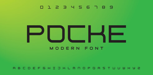 Modern minimal font for personal and professional use. Alphabets and fonts for tech, sports and games. Creative letter.