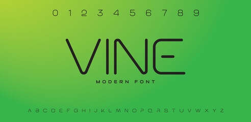 Line modern tech font. Typography line fonts for technology, digital and sport logo design. Vector illustration