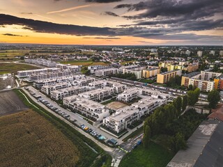 nowe osiedle w Opolu Wodna Nuta widok z lotu ptaka - obrazy, fototapety, plakaty