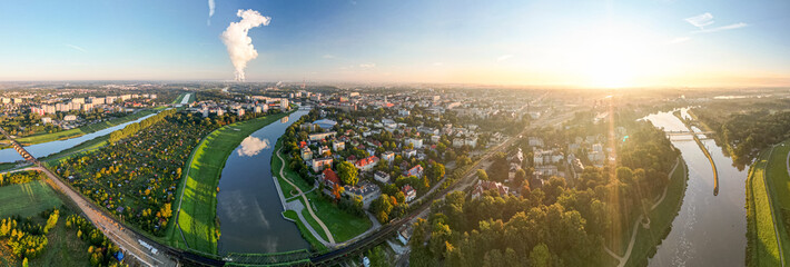 duża panorama centrum Opola widoczna z góry © Henryk Niestrój