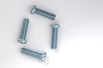 Isolated bolts on white background