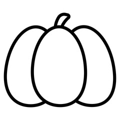 Pumpkin icon. Icon of pumpkin in outline or line style. Icon for any web and app project.