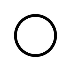 Blank Circle icon with black outline. Transparent png 