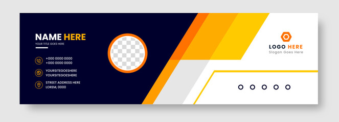 Corporate Modern Email Signature Design template. Email signature template design with orange color. business e signature vector design.  Email Signature Design template. 