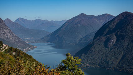 Naklejka na ściany i meble Lago di Lugano vom Monte Brè