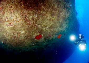 Obraz na płótnie Canvas Scuba Diving and Underwater Photography Malta Gozo Comino - Wrecks Reefs Marine Life Caverns Caves History 