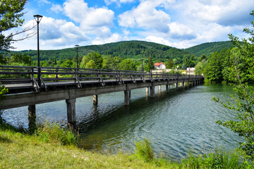Fototapeta premium Bridge over the river in lake