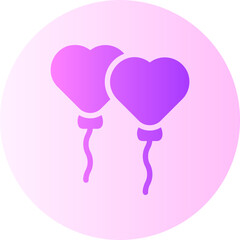 heart balloon gradient icon