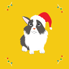 new year bunny on a yellow background
