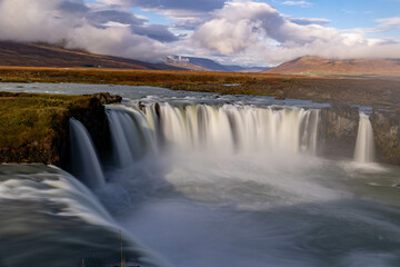 Godafoss von links, Langzeitbelichtung