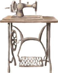 Vintage sewing machine illustration