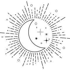 moon and stars on the sky, moonlight at night time, moon shine at night