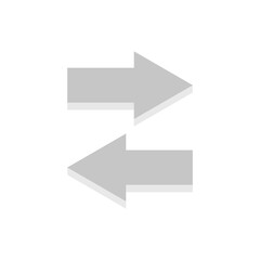 Right and left arrows icon. Gray arrows. Vector illustration.	