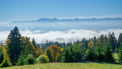Góry Tatry panorama jesień