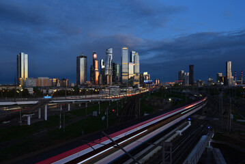 Fototapeta na wymiar Downtown Moscow at night.