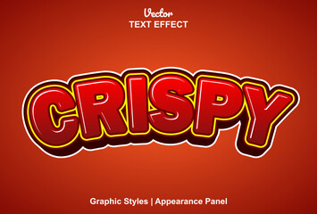 crispy text effect with graphic style and editable.