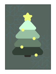 New Year illustration. Christmas tree. Postcard vector