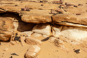 Rocks on the ground in Sinai desert